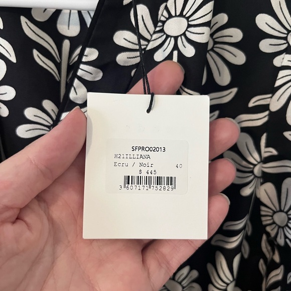 NWT Sandro Paris Illiana Floral Mini Dress Button Front Silk Size FR 40 US 8 - Picture 8 of 16